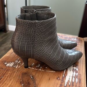 Snakeskin booties